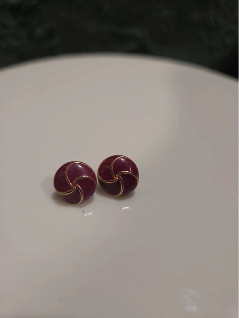 Vintage button earrings
